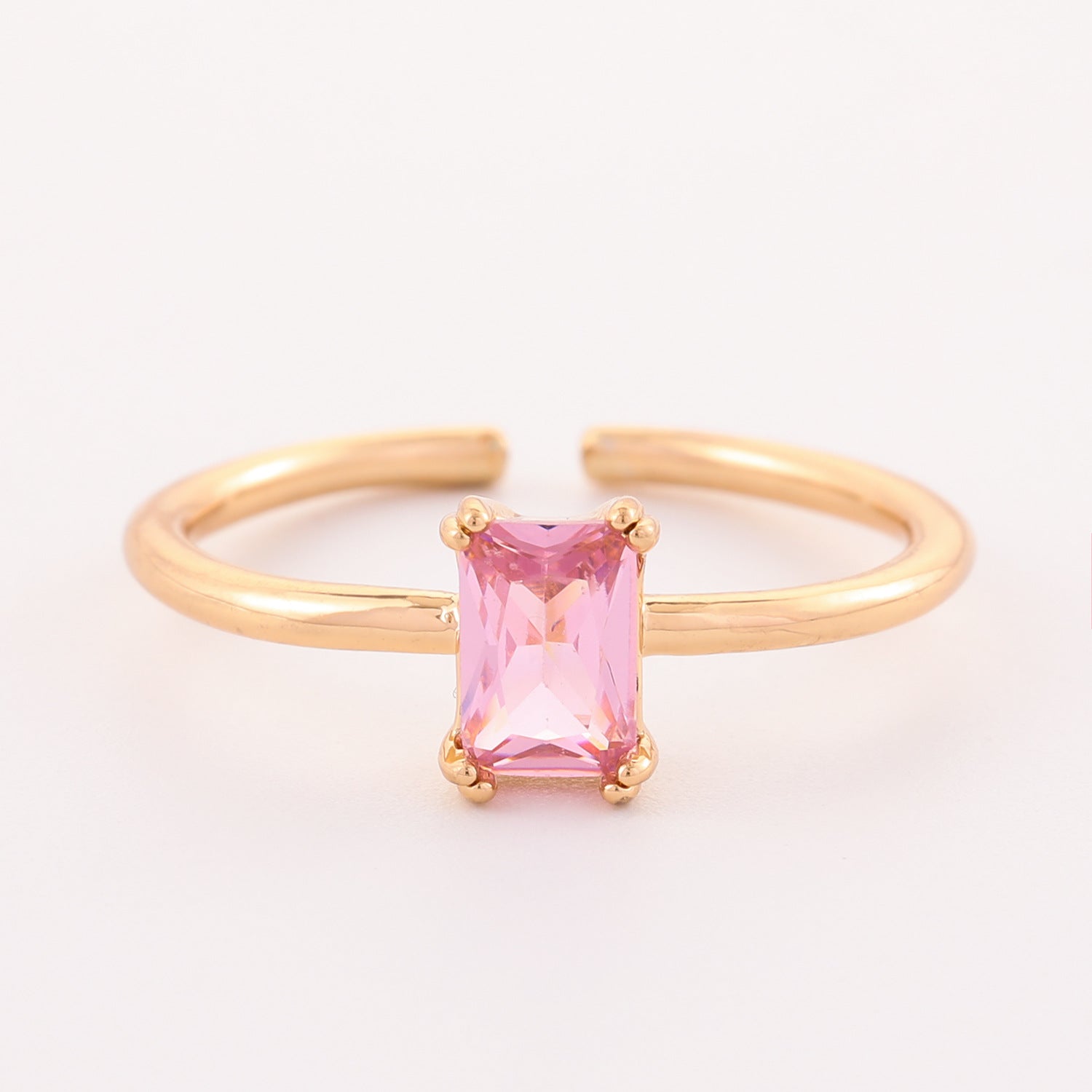 Retro Color Zircon 12th Birthday Stone Ring Simple Bracelet Ring