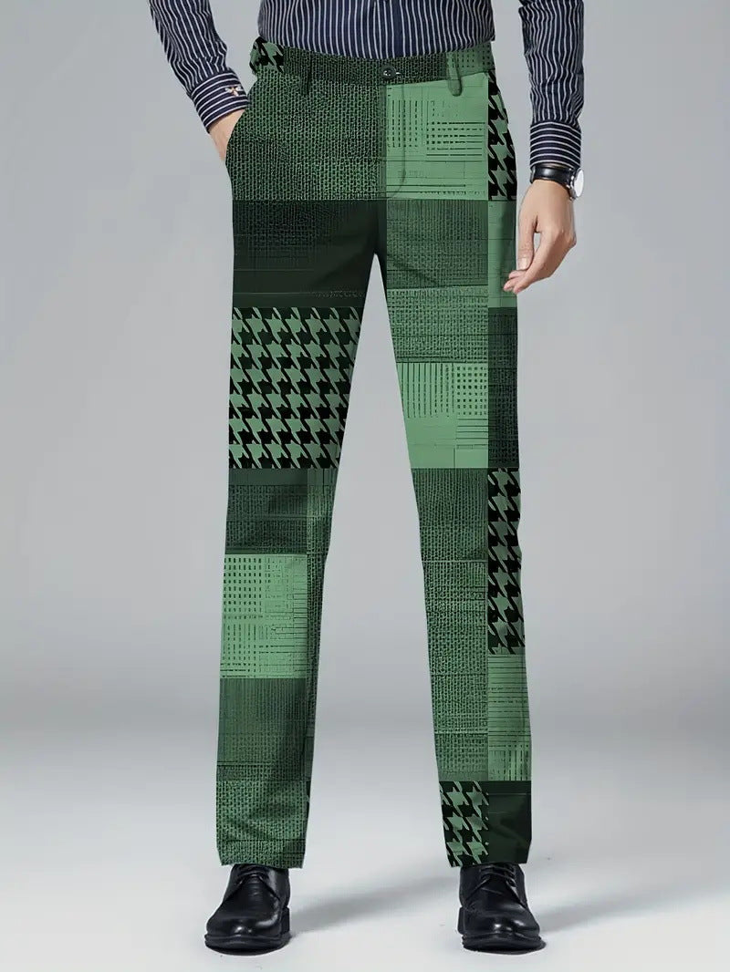 Mens Casual Slim-fit Straight-leg Dress Pants