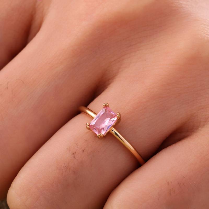 Retro Color Zircon 12th Birthday Stone Ring Simple Bracelet Ring