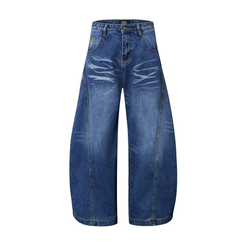Mens High-Street Relaxed Premium-Looking Versatile Wide-Leg Pants
