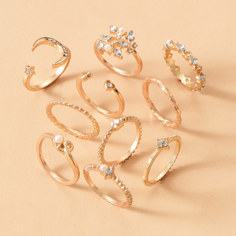 Starry Jewelry For Women A Niche, Light-Luxury Ring Set As An Accessory