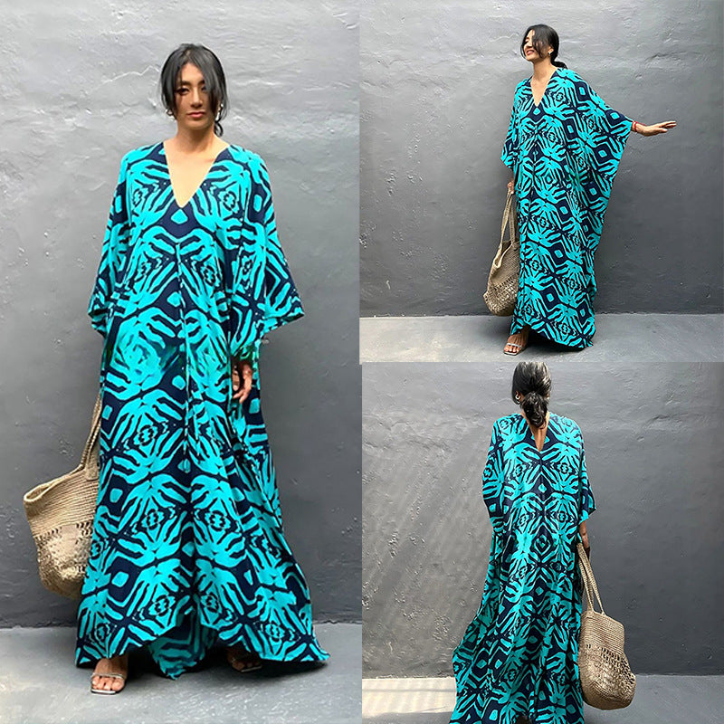 Womens Rayon Drawstring Resort Beach Dress