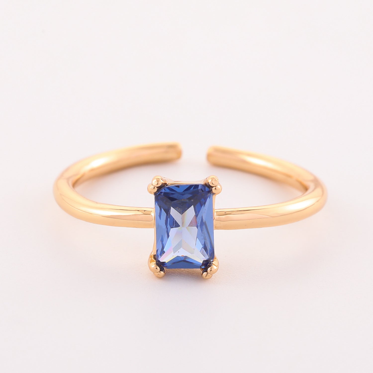 Retro Color Zircon 12th Birthday Stone Ring Simple Bracelet Ring