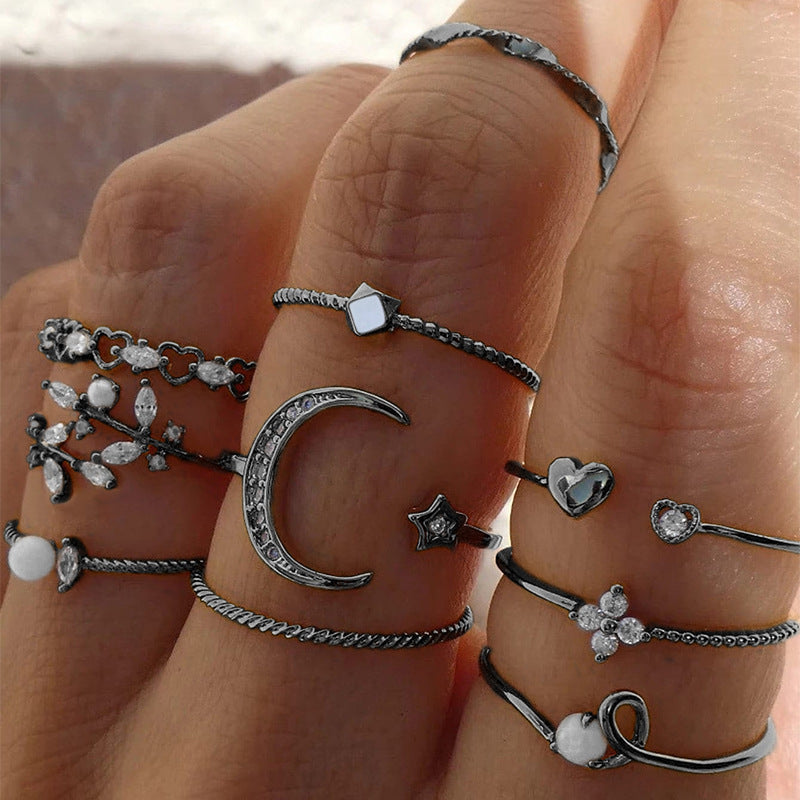 Starry Jewelry For Women A Niche, Light-Luxury Ring Set As An Accessory