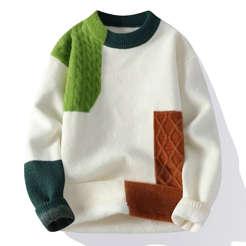 Mens Casual Heavyweight Crew-neck Base Sweater