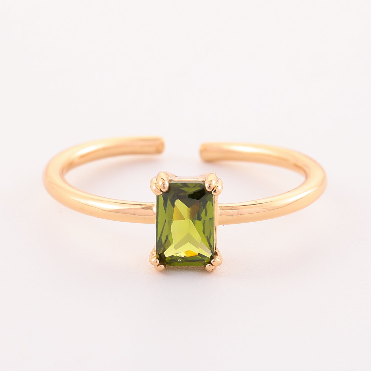 Retro Color Zircon 12th Birthday Stone Ring Simple Bracelet Ring