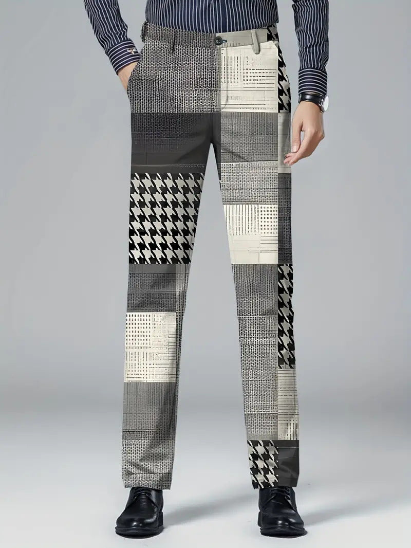 Mens Casual Slim-fit Straight-leg Dress Pants