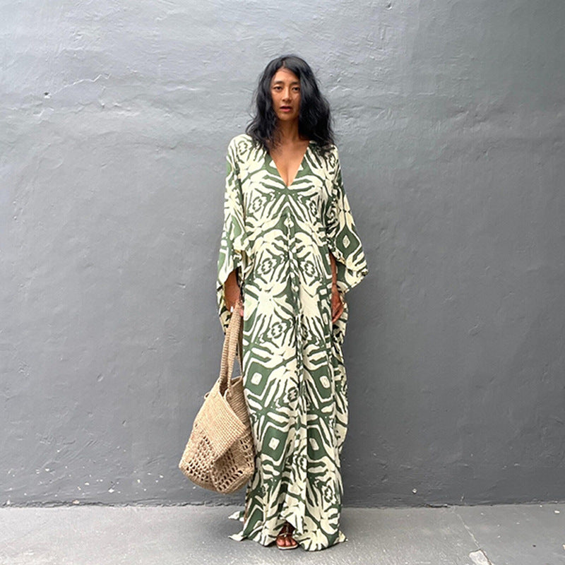 Womens Rayon Drawstring Resort Beach Dress