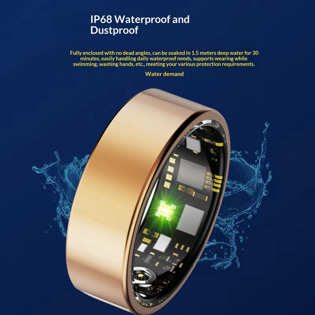 Smart Ring With Bluetooth For Blood Oxygen Heart Rate And Blood Pressure Health Monitoring