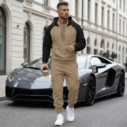 Fleece-lined Cargo Pants With Raglan Sleeves And Multiple Pockets