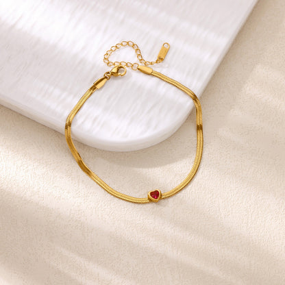 18K Gold-plated Stainless Steel Snake-chain Blade Chain Anklet
