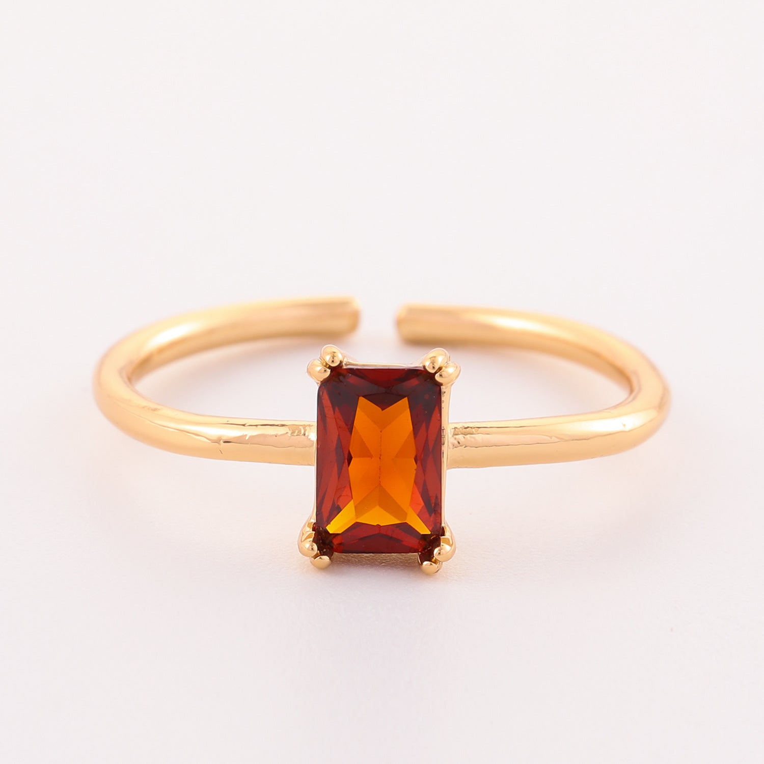 Retro Color Zircon 12th Birthday Stone Ring Simple Bracelet Ring