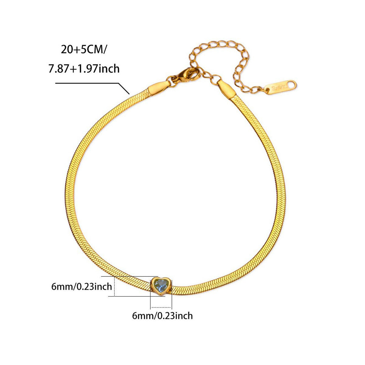 18K Gold-plated Stainless Steel Snake-chain Blade Chain Anklet