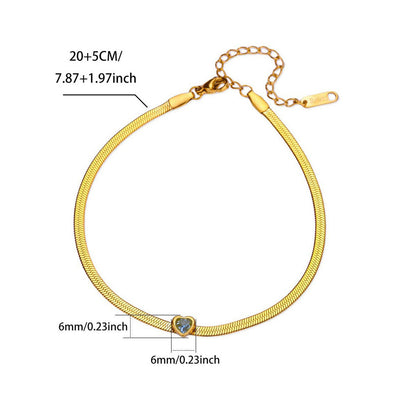 18K Gold-plated Stainless Steel Snake-chain Blade Chain Anklet