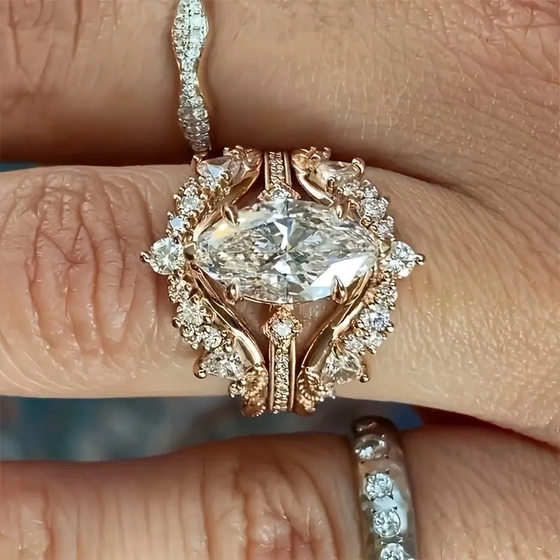 Luxury Three-Piece Ring Set For Women