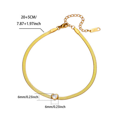 18K Gold-plated Stainless Steel Snake-chain Blade Chain Anklet