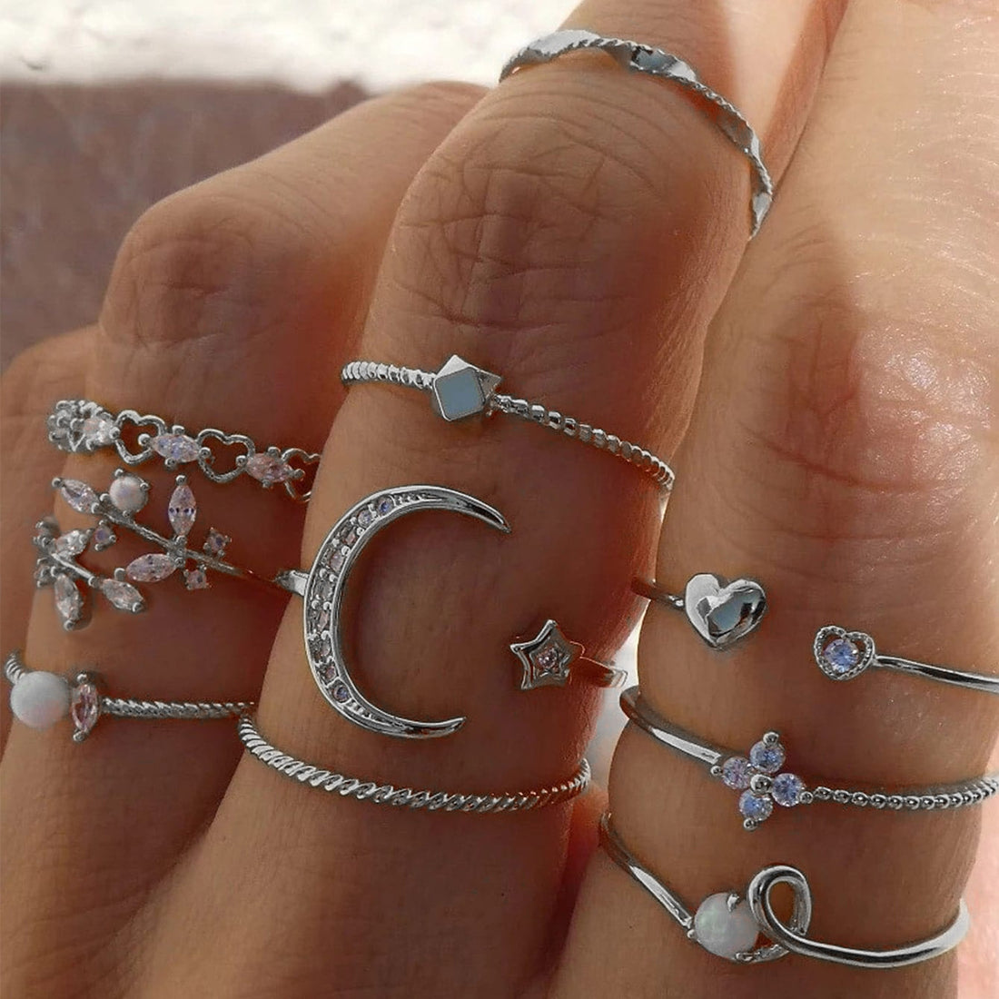Starry Jewelry For Women A Niche, Light-Luxury Ring Set As An Accessory