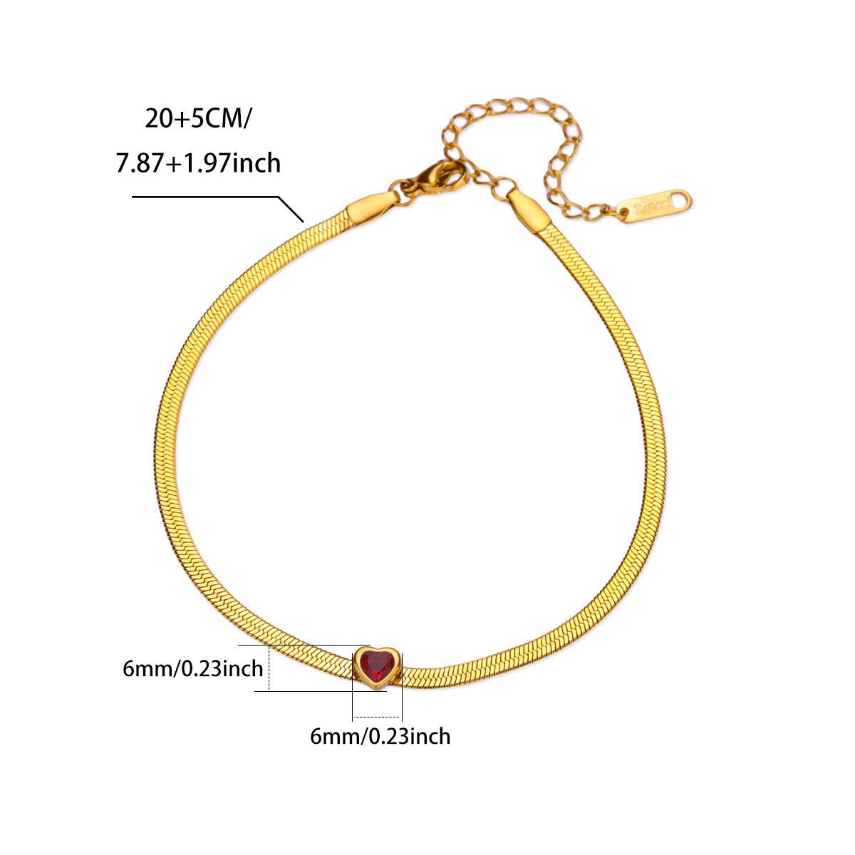 18K Gold-plated Stainless Steel Snake-chain Blade Chain Anklet