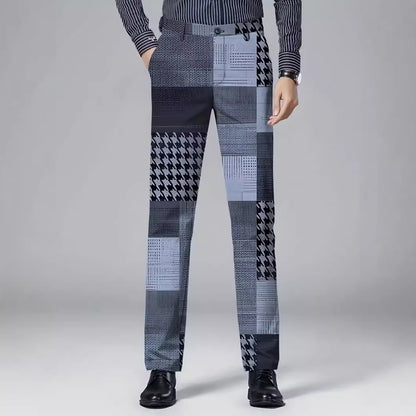 Mens Casual Slim-fit Straight-leg Dress Pants