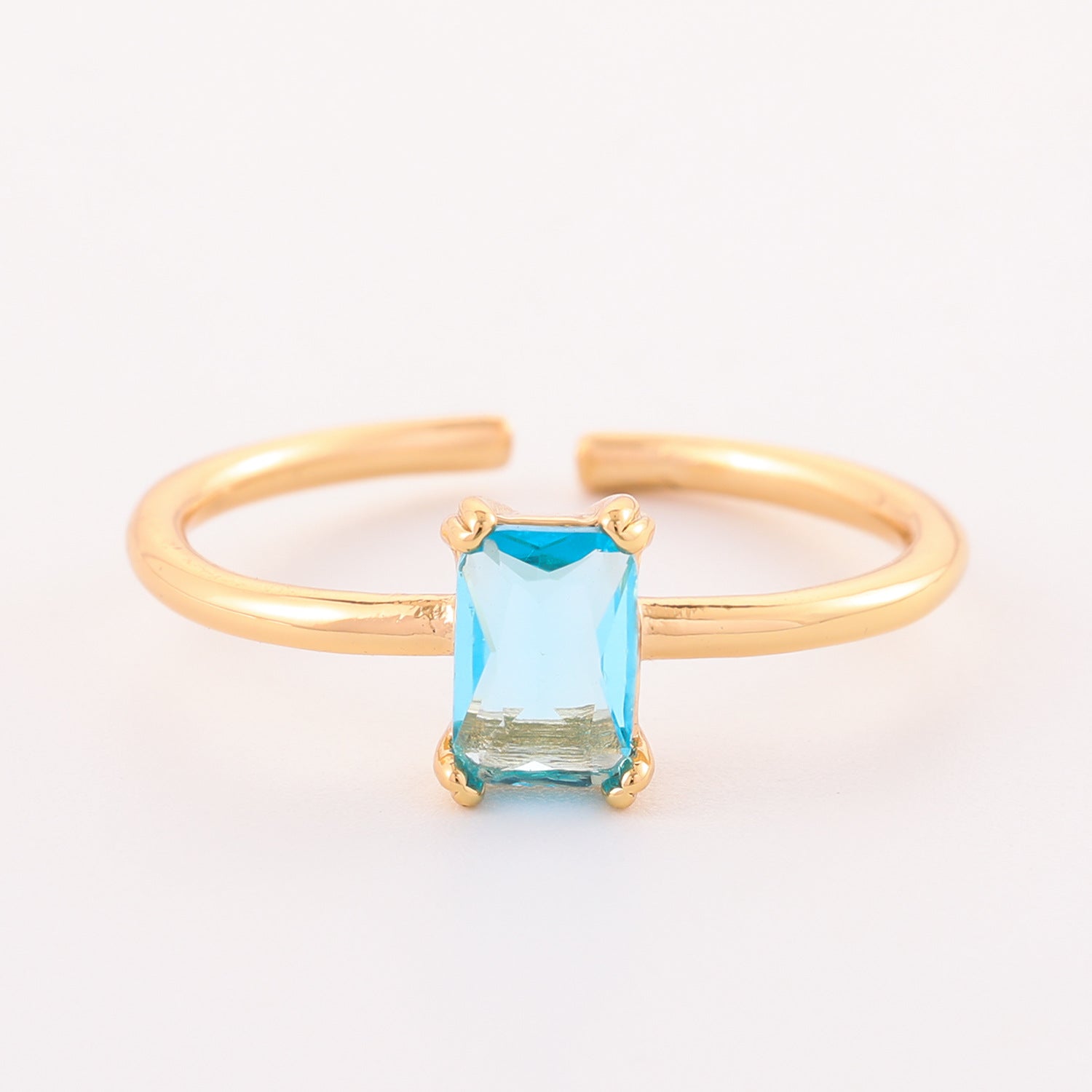 Retro Color Zircon 12th Birthday Stone Ring Simple Bracelet Ring
