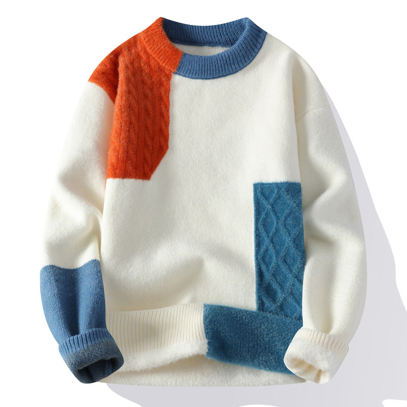 Mens Casual Heavyweight Crew-neck Base Sweater