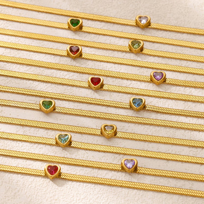 18K Gold-plated Stainless Steel Snake-chain Blade Chain Anklet