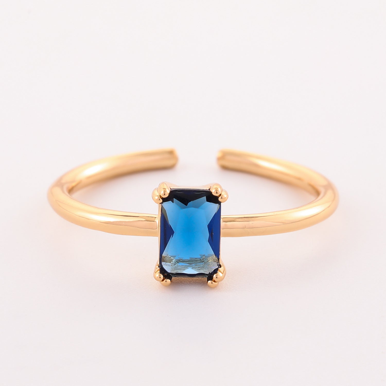 Retro Color Zircon 12th Birthday Stone Ring Simple Bracelet Ring