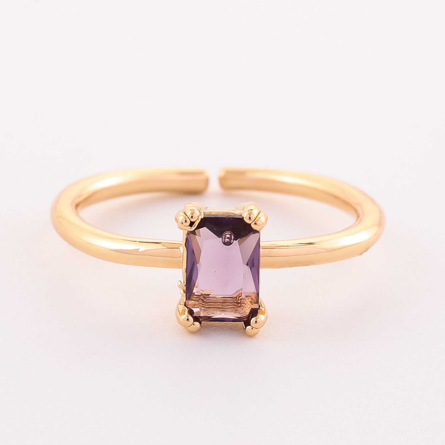 Retro Color Zircon 12th Birthday Stone Ring Simple Bracelet Ring