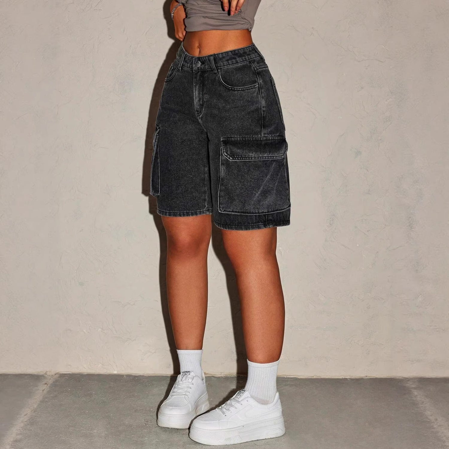 Retro Workwear Denim Shorts From Europe And The US