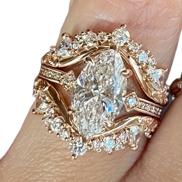 Luxury Three-Piece Ring Set For Women