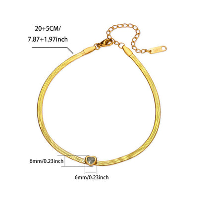 18K Gold-plated Stainless Steel Snake-chain Blade Chain Anklet