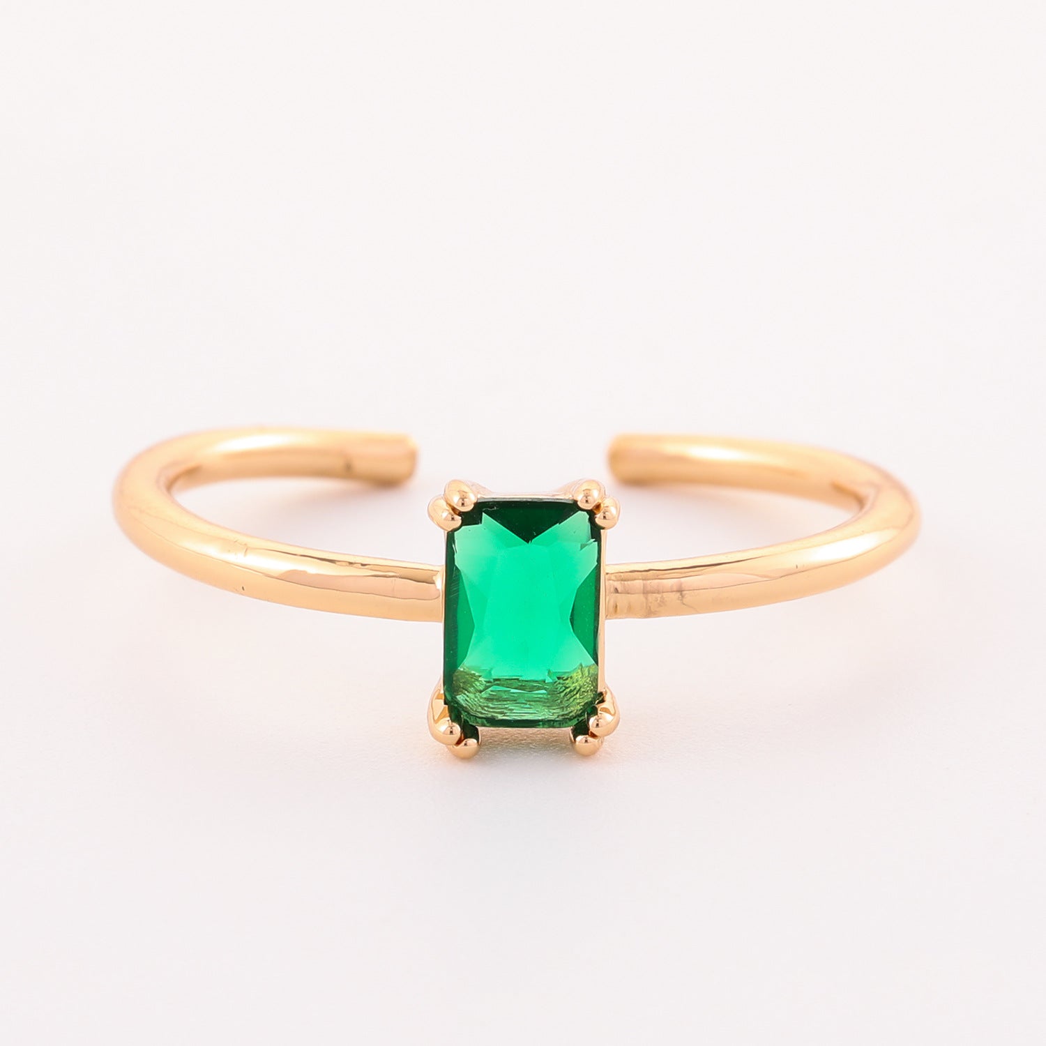 Retro Color Zircon 12th Birthday Stone Ring Simple Bracelet Ring