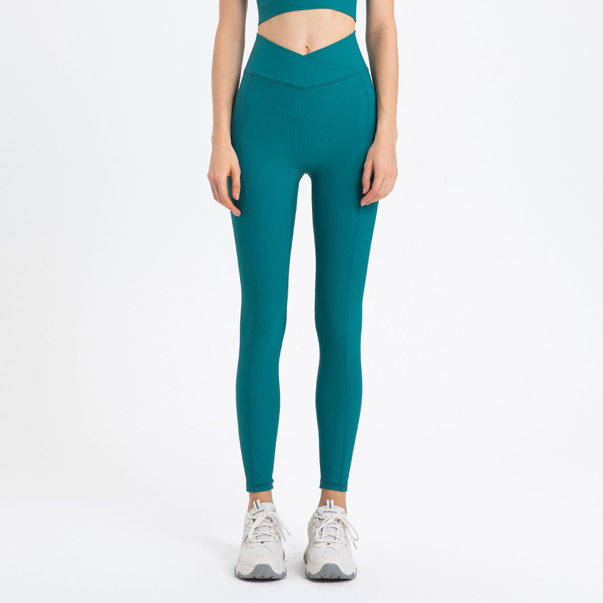 High Waist Hip Lift With Pocket Sports Yoga Pants Belly Contracting Running Quick-drying Tight Cross Waist Head Workout Bottoms