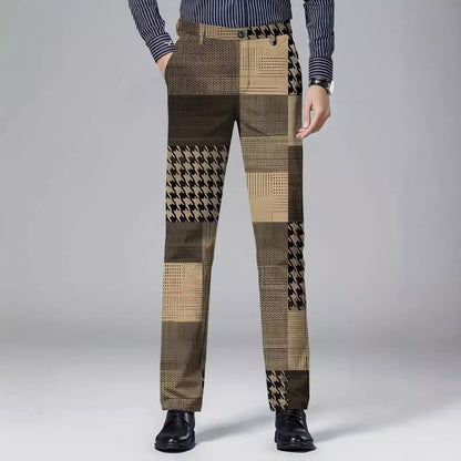 Mens Casual Slim-fit Straight-leg Dress Pants
