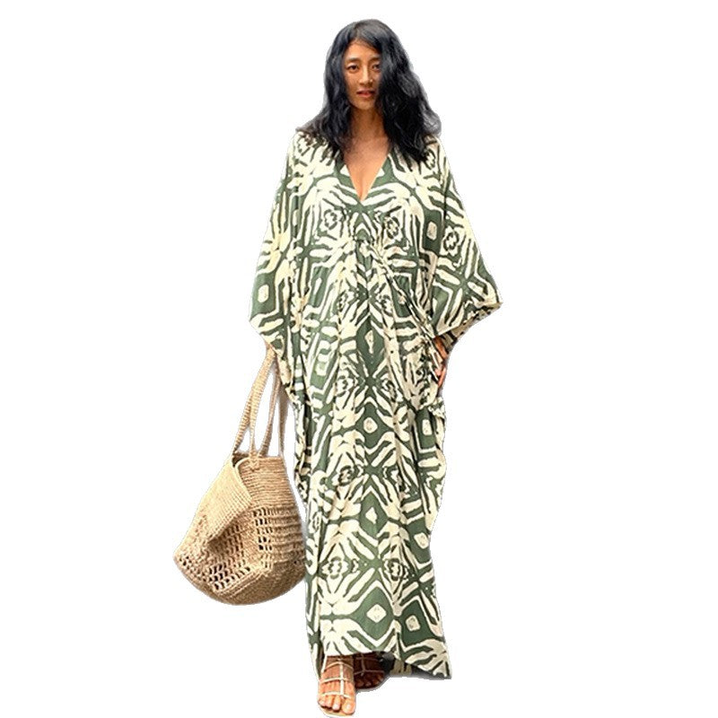 Womens Rayon Drawstring Resort Beach Dress