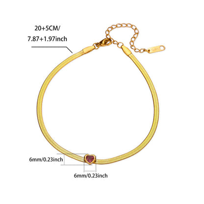 18K Gold-plated Stainless Steel Snake-chain Blade Chain Anklet