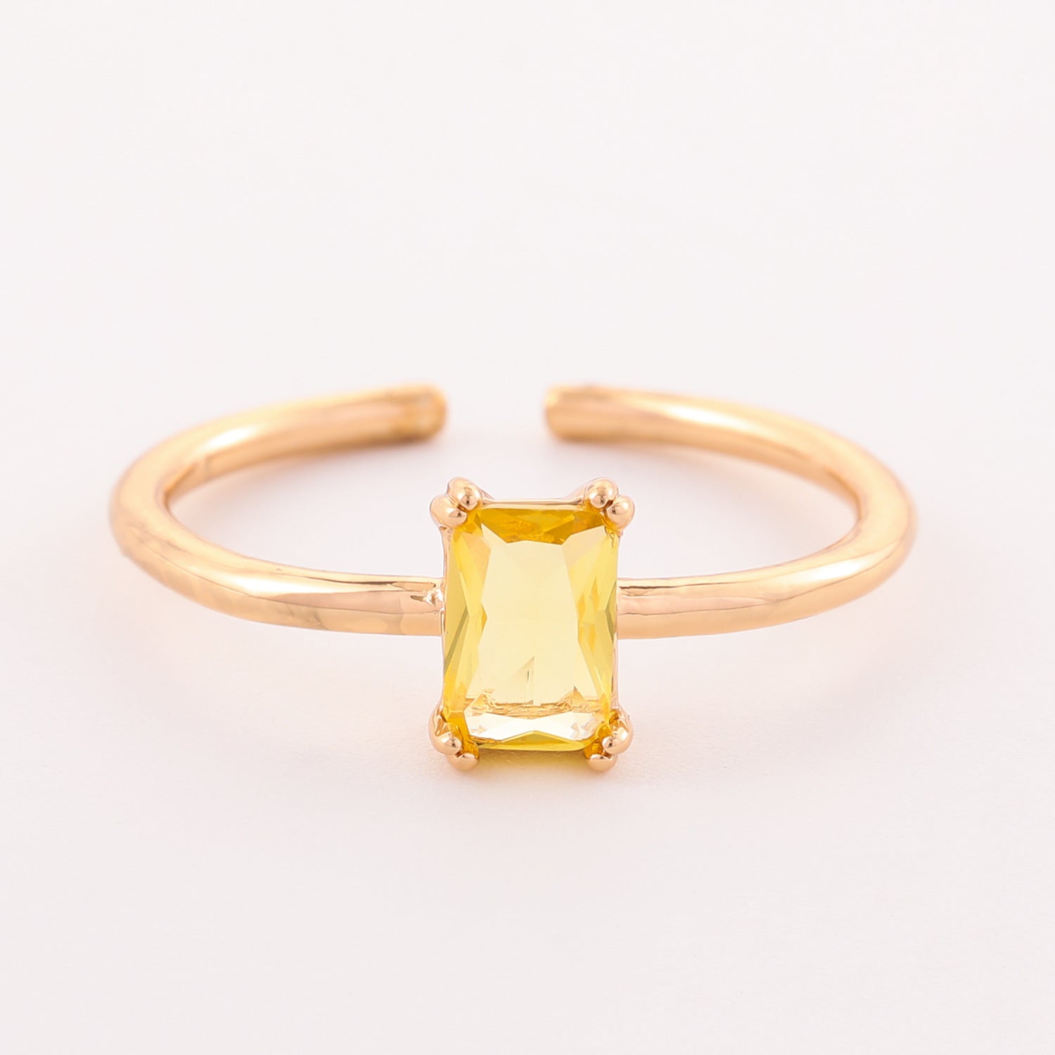 Retro Color Zircon 12th Birthday Stone Ring Simple Bracelet Ring