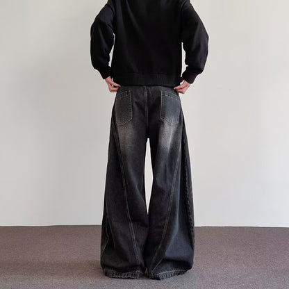 Mens High-Street Relaxed Premium-Looking Versatile Wide-Leg Pants