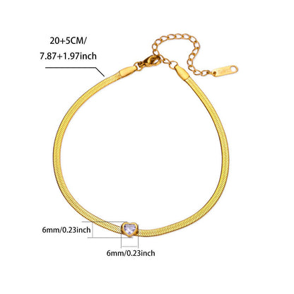 18K Gold-plated Stainless Steel Snake-chain Blade Chain Anklet