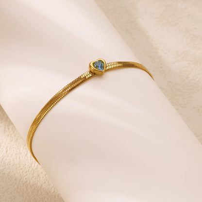 18K Gold-plated Stainless Steel Snake-chain Blade Chain Anklet