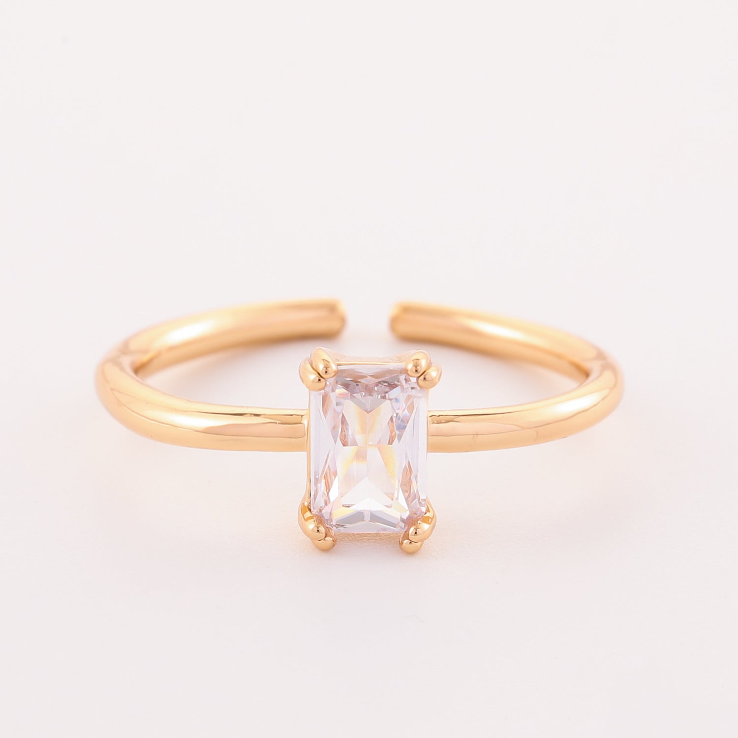 Retro Color Zircon 12th Birthday Stone Ring Simple Bracelet Ring