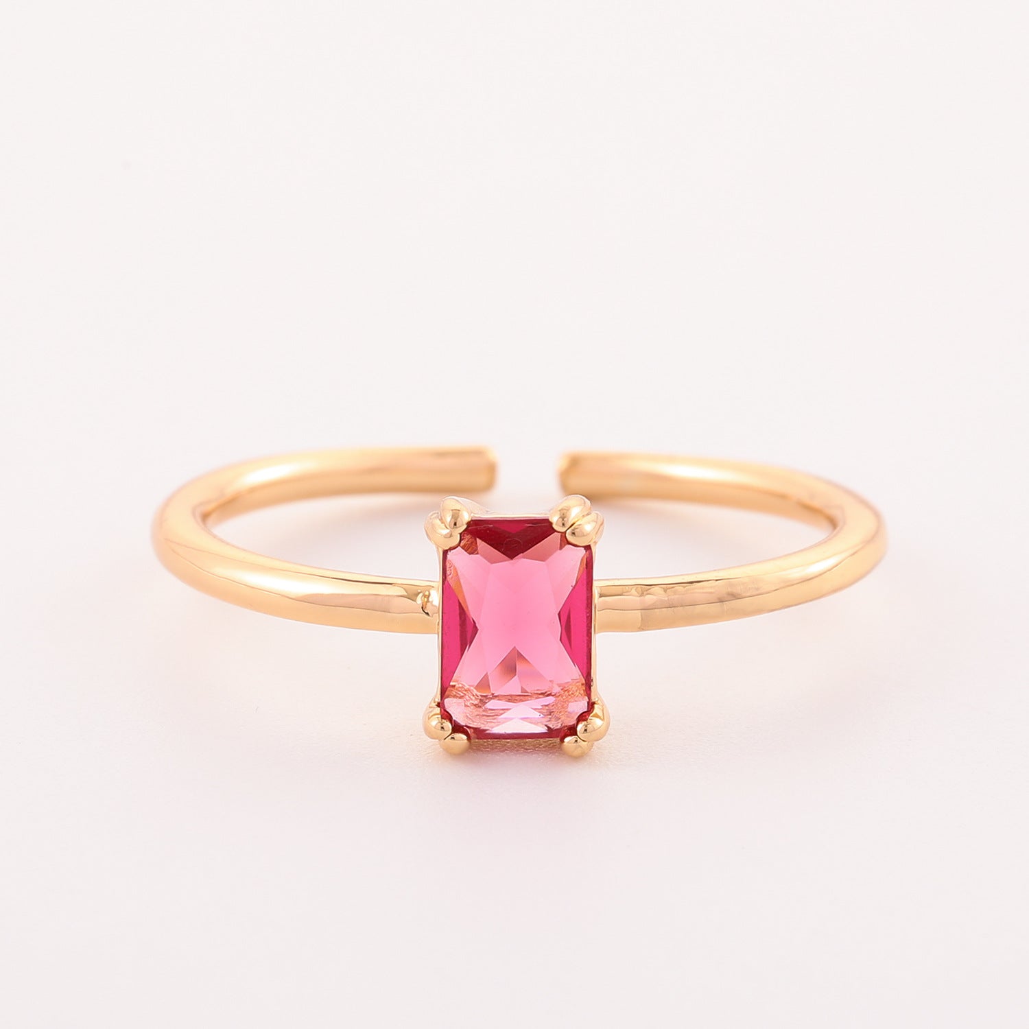 Retro Color Zircon 12th Birthday Stone Ring Simple Bracelet Ring