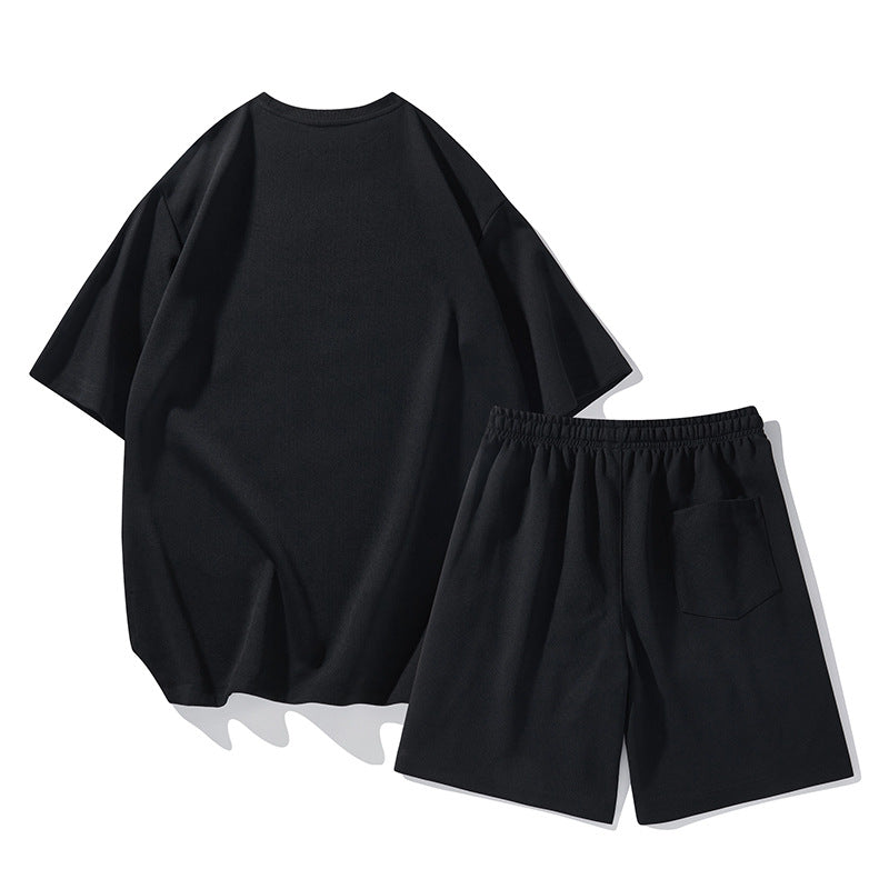 Mens Summer Ice Silk Lightweight Casual Short-Sleeve Shorts Sports Suit  New Arrival