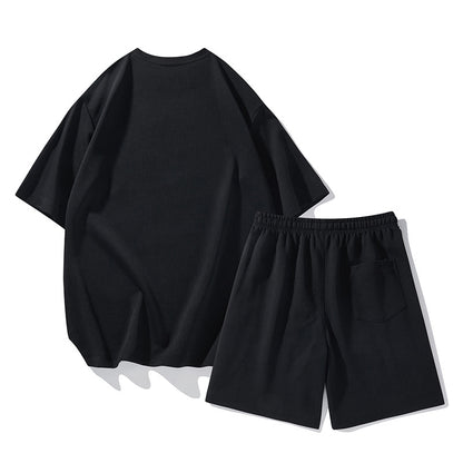 Mens Summer Ice Silk Lightweight Casual Short-Sleeve Shorts Sports Suit  New Arrival