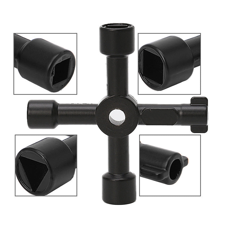 Multifunctional Wrench Tool Inner Square Hole Key Four-corner Electric Control Cabinet Elevator Cross Key