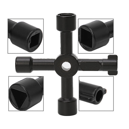 Multifunctional Wrench Tool Inner Square Hole Key Four-corner Electric Control Cabinet Elevator Cross Key